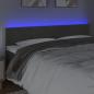 Preview: LED Kopfteil Dunkelgrau 200x5x78/88 cm Samt