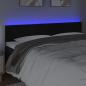 Preview: LED Kopfteil Schwarz 200x5x78/88 cm Samt