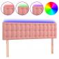 Preview: LED Kopfteil Rosa 144x5x78/88 cm Samt