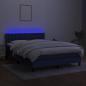 Preview: Boxspringbett mit Matratze & LED Blau 140x200 cm Stoff