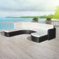 Preview: 4-tlg. Garten-Lounge-Set mit Auflagen Poly Rattan Schwarz