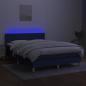 Preview: Boxspringbett mit Matratze & LED Blau 140x200 cm Stoff