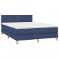 Preview: Boxspringbett mit Matratze & LED Blau 140x200 cm Stoff