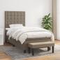 Preview: ARDEBO.de - Boxspringbett mit Matratze Taupe 90x190 cm Stoff