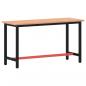 Preview: Werkbank 150x55x81,5 cm Massivholz Buche und Metall