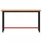 Preview: Werkbank 150x55x81,5 cm Massivholz Buche und Metall