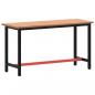 Preview: Werkbank 150x55x81,5 cm Massivholz Buche und Metall