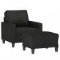 Preview: Sessel mit Hocker Schwarz 60 cm Stoff