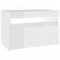 Preview: TV-Schrank mit LED-Leuchten Hochglanz-Weiß 60x35x40 cm