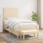 Preview: ARDEBO.de - Boxspringbett mit Matratze Creme 90x190 cm Stoff