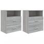 Preview: ARDEBO.de - Nachttische 2 Stk. Grau Sonoma 50x32x60 cm