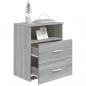 Preview: Nachttische 2 Stk. Grau Sonoma 50x32x60 cm