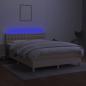 Preview: Boxspringbett mit Matratze & LED Creme 140x200 cm Stoff