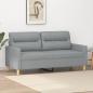 Preview: ARDEBO.de - 2-Sitzer-Sofa Hellgrau 140 cm Stoff