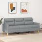 Preview: ARDEBO.de - 3-Sitzer-Sofa Hellgrau 180 cm Stoff