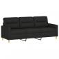 Preview: 3-Sitzer-Sofa Schwarz 180 cm Stoff