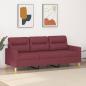 Preview: ARDEBO.de - 3-Sitzer-Sofa Weinrot 180 cm Stoff