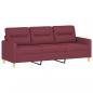 Preview: 3-Sitzer-Sofa Weinrot 180 cm Stoff