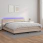 Preview: ARDEBO.de - Boxspringbett mit Matratze & LED Cappuccino-Braun 200x200cm