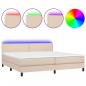 Preview: Boxspringbett mit Matratze & LED Cappuccino-Braun 200x200cm