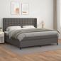 Preview: ARDEBO.de - Boxspringbett mit Matratze Grau 200x200 cm Kunstleder