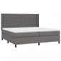 Preview: Boxspringbett mit Matratze Grau 200x200 cm Kunstleder