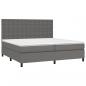 Preview: Boxspringbett mit Matratze & LED Grau 200x200 cm Kunstleder