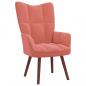 Preview: Relaxsessel mit Hocker Rosa Samt