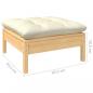 Preview: 7-tlg. Garten-Lounge-Set mit Creme Kissen Massivholz Kiefer