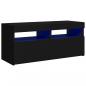 Preview: TV-Schrank mit LED-Leuchten Schwarz 90x35x40 cm