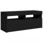 Preview: TV-Schrank mit LED-Leuchten Schwarz 90x35x40 cm