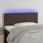 Preview: ARDEBO.de - LED Kopfteil Braun 100x5x78/88 cm Kunstleder