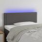 Preview: ARDEBO.de - LED Kopfteil Grau 100x5x78/88 cm Kunstleder