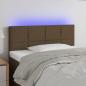 Preview: ARDEBO.de - LED Kopfteil Dunkelbraun 100x5x78/88 cm Stoff