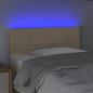 Preview: LED Kopfteil Creme 100x5x78/88 cm Stoff