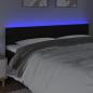 Preview: LED Kopfteil Schwarz 180x5x78/88 cm Stoff 