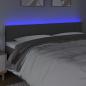 Preview: LED Kopfteil Dunkelgrau 200x5x78/88 cm Stoff