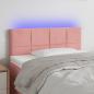 Preview: ARDEBO.de - LED Kopfteil Rosa 100x5x78/88 cm Samt 