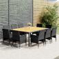 Preview: ARDEBO.de - 11-tlg. Garten-Essgruppe Poly Rattan Grau