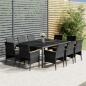 Preview: ARDEBO.de - 11-tlg. Garten-Essgruppe Poly Rattan Grau