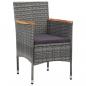 Preview: 11-tlg. Garten-Essgruppe Poly Rattan Grau