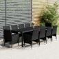 Preview: ARDEBO.de - 11-tlg. Garten-Essgruppe Poly Rattan Schwarz