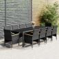 Preview: ARDEBO.de - 11-tlg. Garten-Essgruppe Poly Rattan Grau