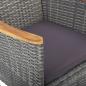 Preview: 11-tlg. Garten-Essgruppe Poly Rattan Grau