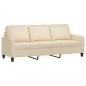 Preview: 3-Sitzer-Sofa mit Hocker Creme 180 cm Stoff