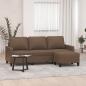 Preview: ARDEBO.de - 3-Sitzer-Sofa mit Hocker Braun 180 cm Stoff