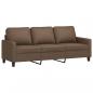 Preview: 3-Sitzer-Sofa mit Hocker Braun 180 cm Stoff