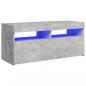 Preview: TV-Schrank mit LED-Leuchten Betongrau 90x35x40 cm