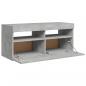 Preview: TV-Schrank mit LED-Leuchten Betongrau 90x35x40 cm