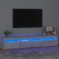 Preview: ARDEBO.de - TV-Schrank mit LED-Leuchten Betongrau 210x35x40 cm